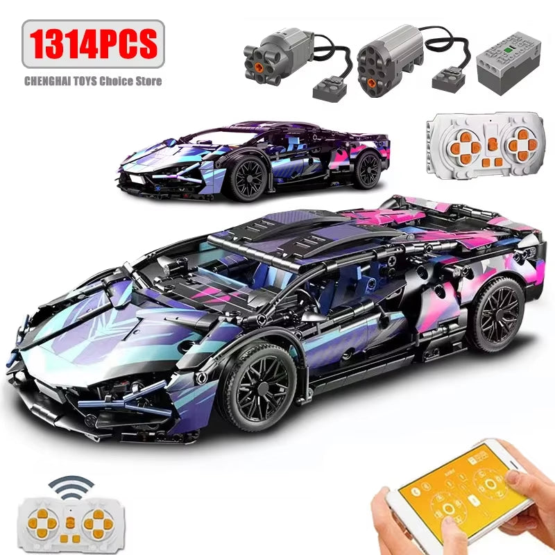 Technical APP Remote Control Racing Car – Building Blocks Supercar Toy for Kids