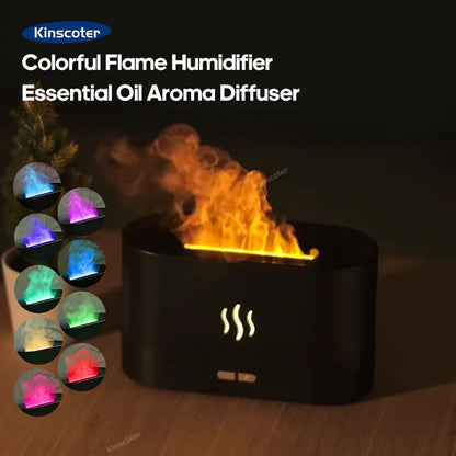 RGB Flame Aroma Diffuser & Humidifier – USB Desktop Air Purifier with 7 Colors