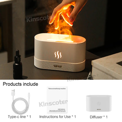 RGB Flame Aroma Diffuser & Humidifier – USB Desktop Air Purifier with 7 Colors