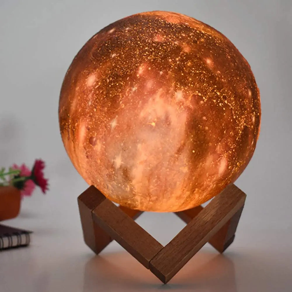 Z20 3D Printing Moon Lamp – 16-Color Touch & Remote Control Galaxy Night Light