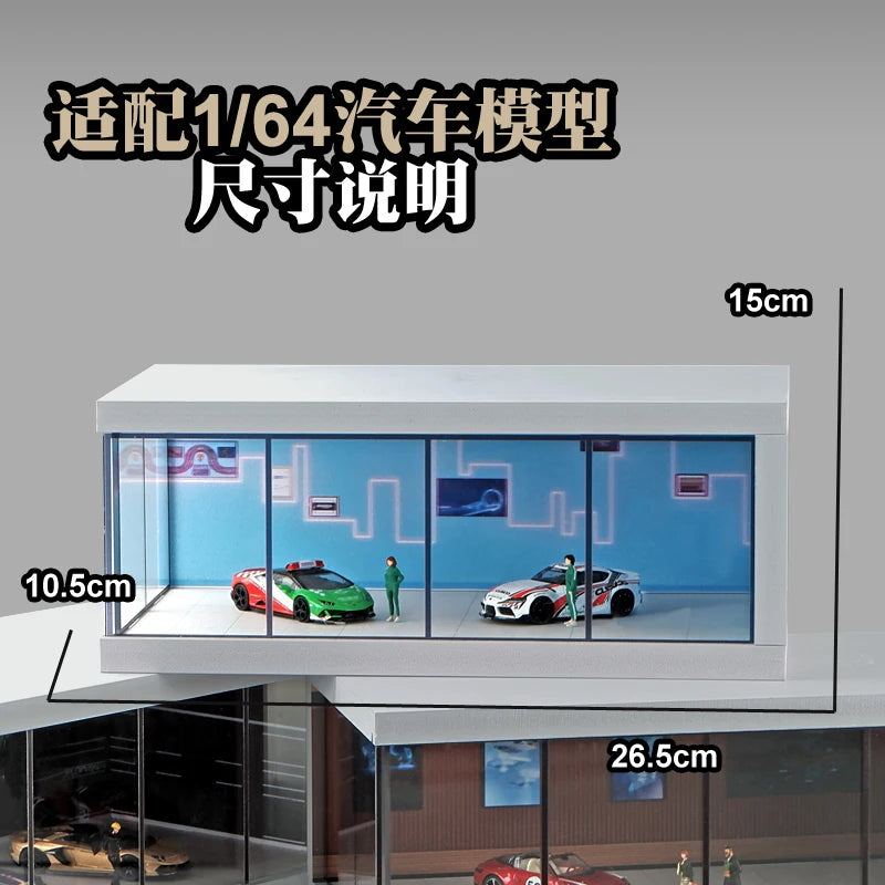 1:64 Car Model Display Box - Acrylic Garage & Parking Lot Toy