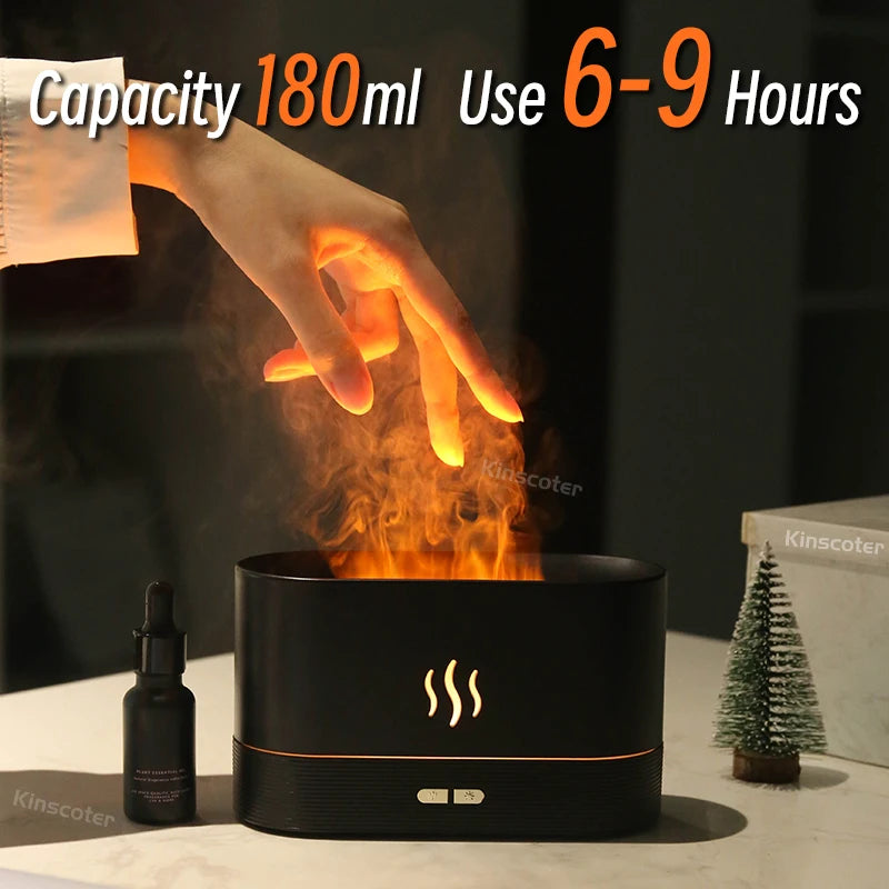 RGB Flame Aroma Diffuser & Humidifier – USB Desktop Air Purifier with 7 Colors