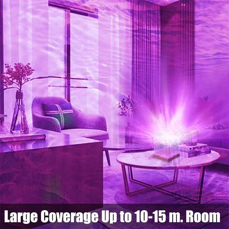 Ocean Wave Projector Light – 16 Colors Aurora Glow Lamp for Home & Office