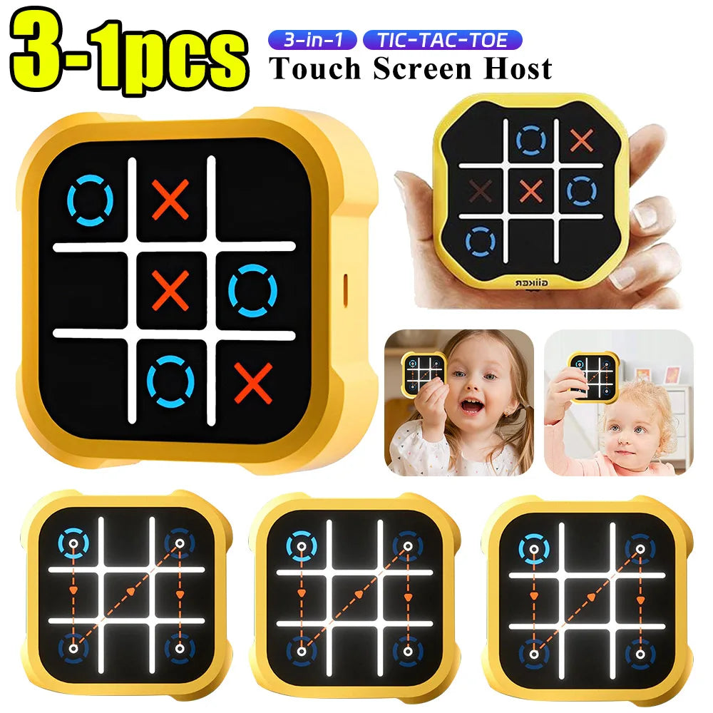 3-in-1 Electronic TIC-TAC-TOE Chess Game – Portable Puzzle Toy for Kids